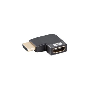 Adapter HDMI(m)->hdmi(f) 8K Kątowy Lewo Aluminium Srebrny Lanberg