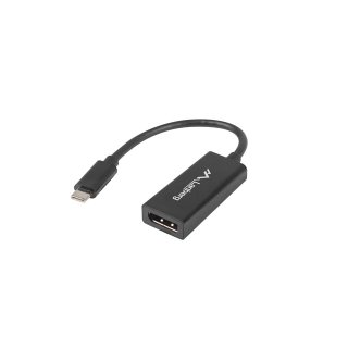 Adapter USB-c(m) 3.1->displayport(f) Na Kablu 15cm Czarny Lanberg
