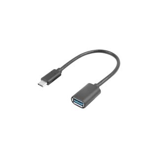 Adapter USB-c(m) 3.1->usb-a(f) Na Kablu 15cm Otg Czarny Lanberg
