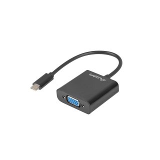 Adapter USB-c(m) 3.1->vga(f) Na Kablu 15cm Czarny Lanberg
