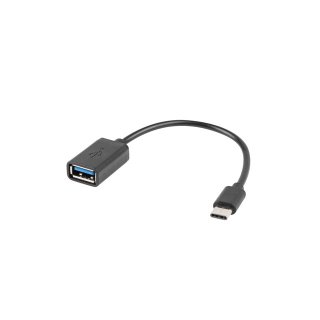 Adapter USB-c(m)->usb-a(f) 2.0 15cm Otg Czarny Lanberg