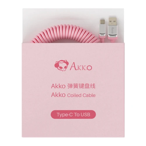 Kabel do klawiatury AKKO Coiled Cable USB-C - USB-A - Pink