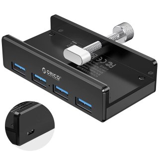 Aktywny biurkowy HUB USB Orico 4xUSB-A 5Gbps Czarny