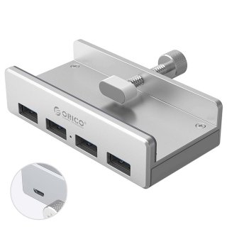 Aktywny biurkowy HUB USB Orico 4xUSB-A 5Gbps Srebrny