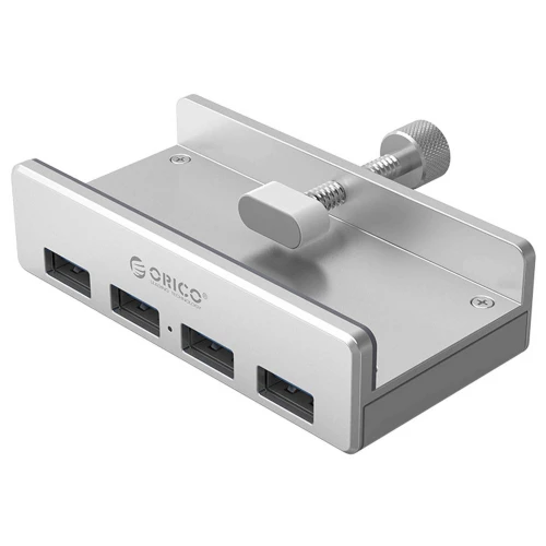 Aktywny biurkowy HUB USB Orico 4xUSB-A 5Gbps Srebrny