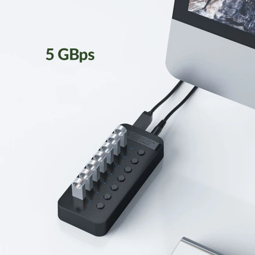 Aktywny HUB USB  Orico 13x USB-A 5Gbps ładowanie 60W 