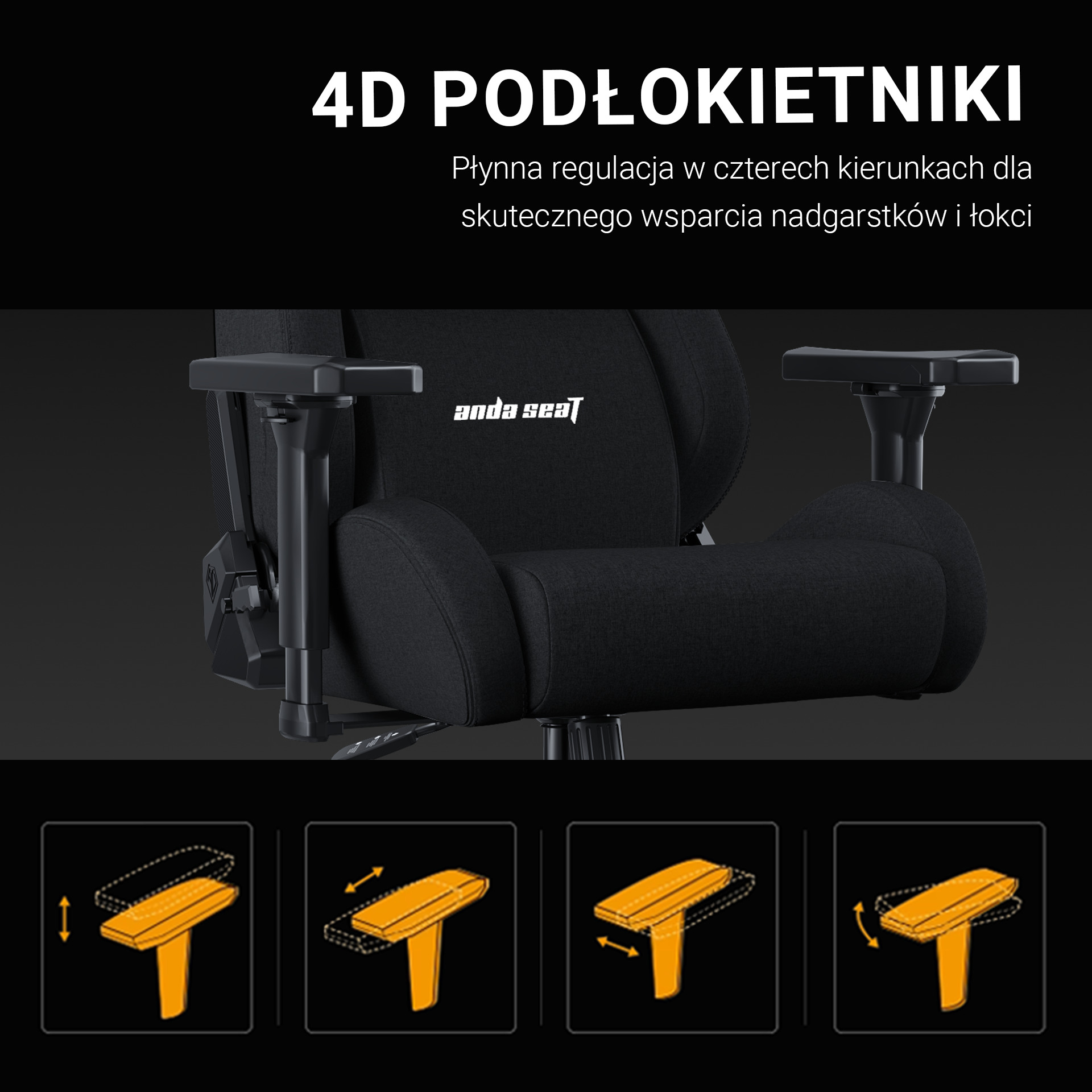 Podłokietniki 4D w fotelu Anda Seat Kaiser 2 Frontier