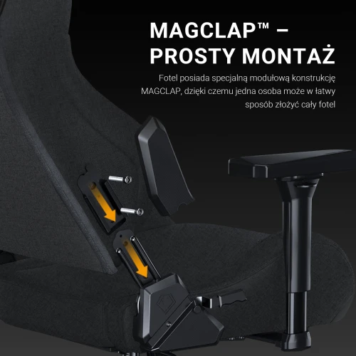 Fotel gamingowy do biura Anda Seat Kaiser 2 Frontier XL czarny materiałowy