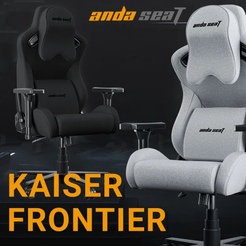Fotel gamingowy do biura Anda Seat Kaiser 2 Frontier XL czarny materiałowy