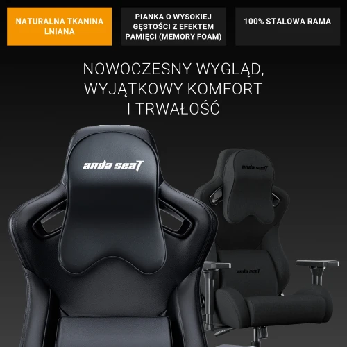 Fotel gamingowy do biura Anda Seat Kaiser 2 Frontier XL czarny materiałowy