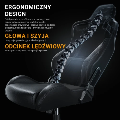 Fotel gamingowy do biura Anda Seat Kaiser 2 Frontier XL czarny materiałowy