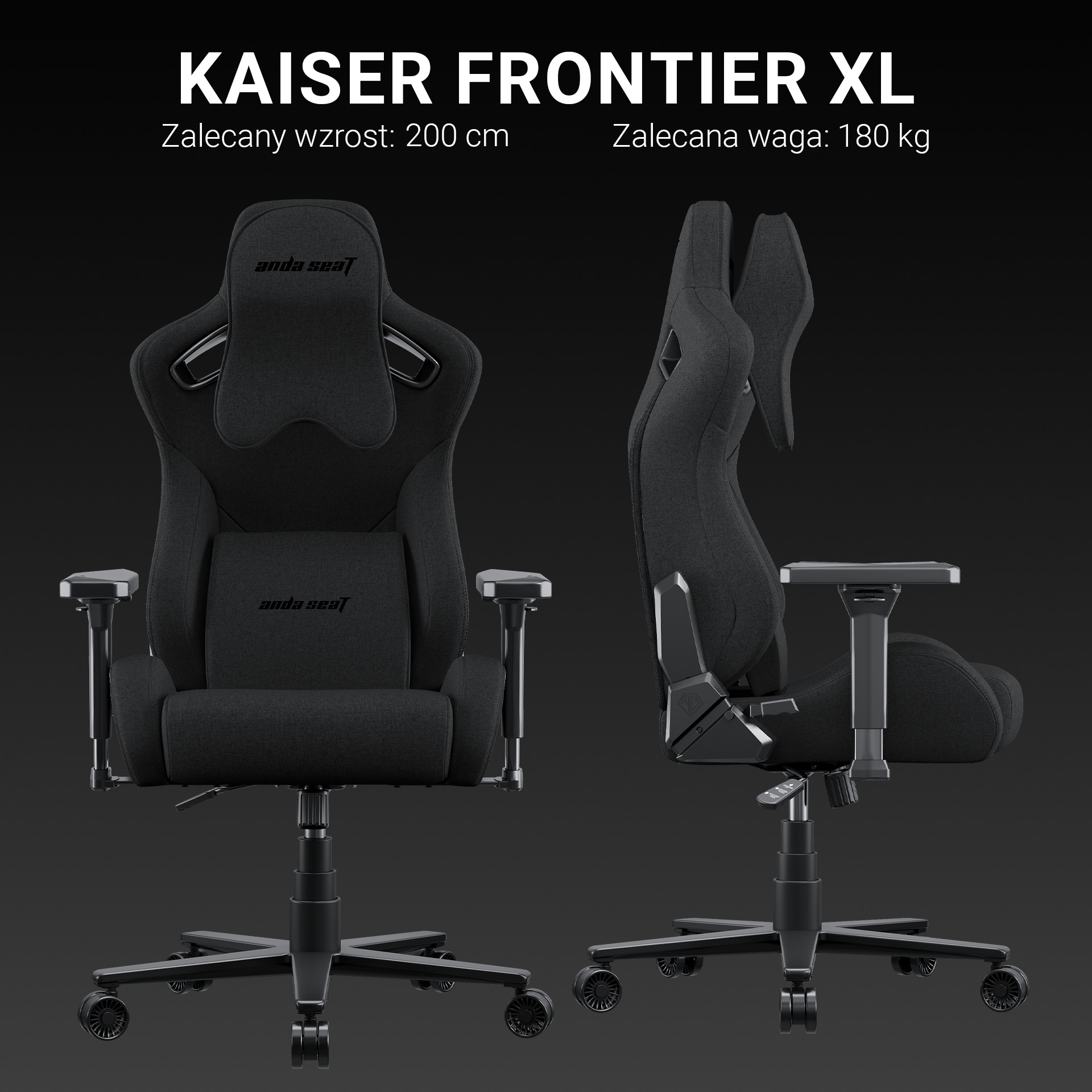 Fotel Anda Seat Kaiser Frontier XL dla wysokich użytkowników