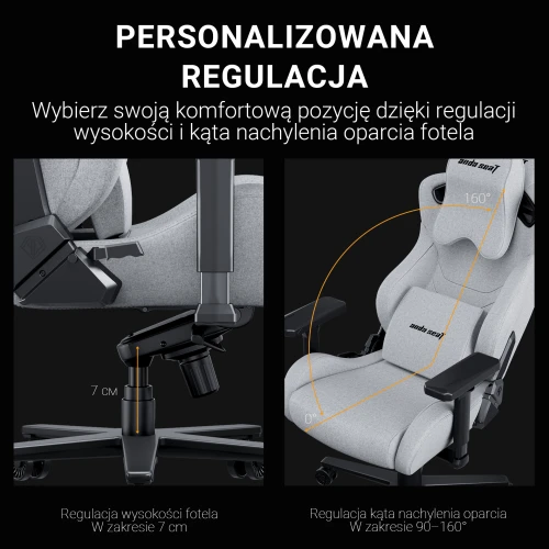 Fotel Anda Seat Kaiser 2 pro Grey Materiałowy