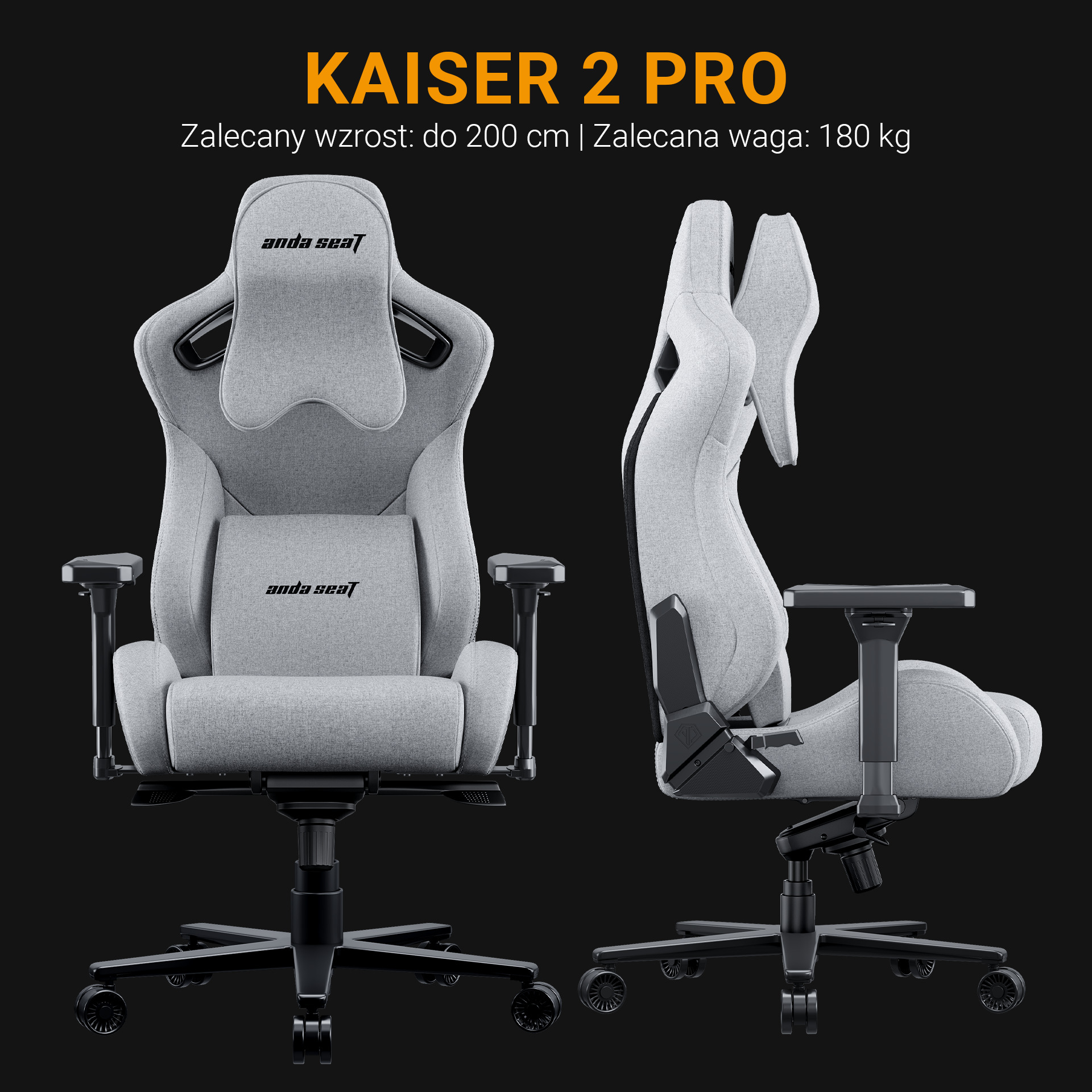 Regulowane podłokietniki 4D w fotelu Anda Seat Kaiser 2 Pro