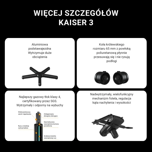 Fotel Anda Seat Kaiser 3 L Materiałowy Dark Gray