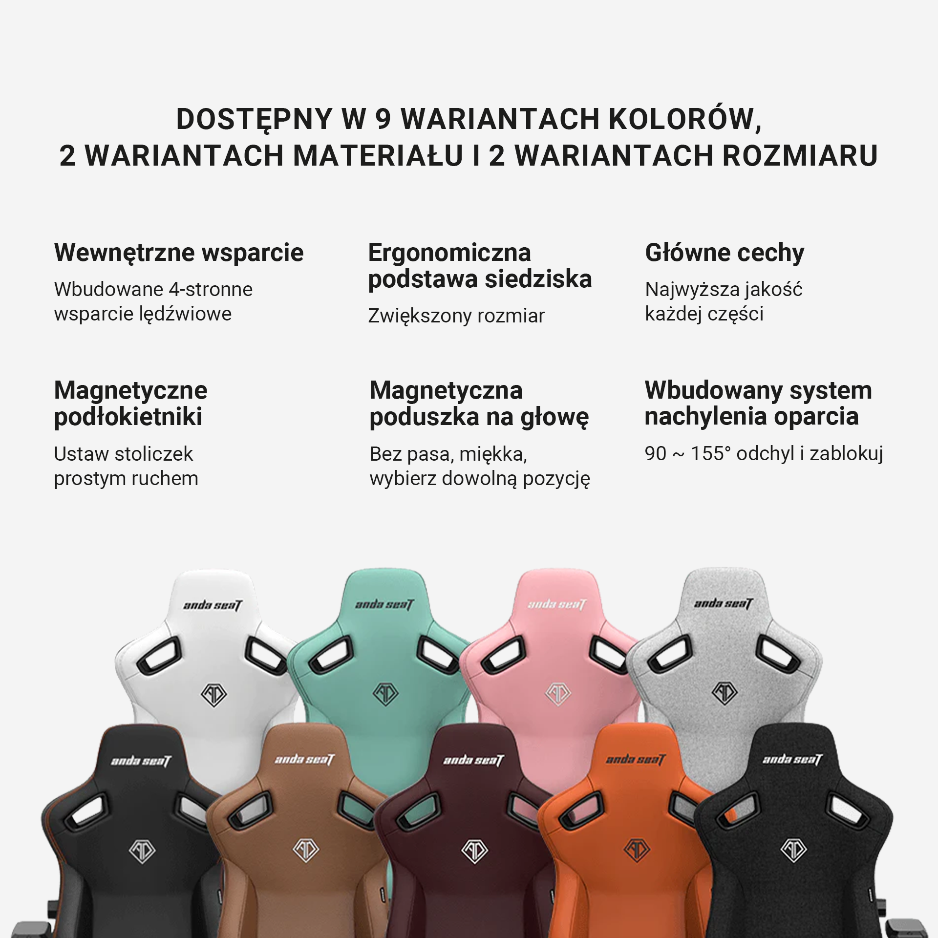 Ergonomiczne wsparcie lędźwiowe Anda Seat Kaiser 3 L