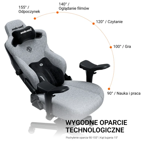 Fotel Anda Seat Kaiser 3 Pro XL Materiałowy black