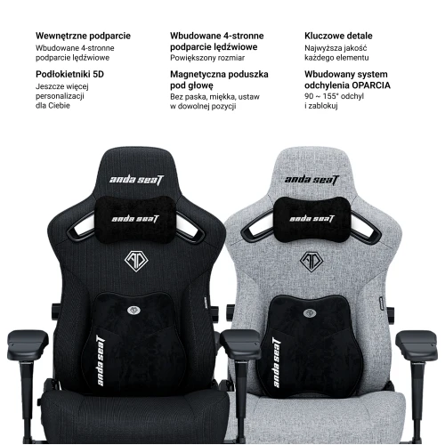 Fotel Anda Seat Kaiser 3 Pro XL Materiałowy black