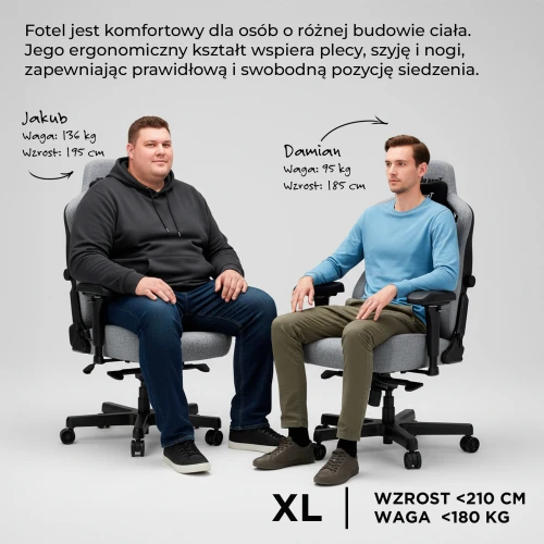 Fotel Anda Seat Kaiser 3 Pro XL Materiałowy black
