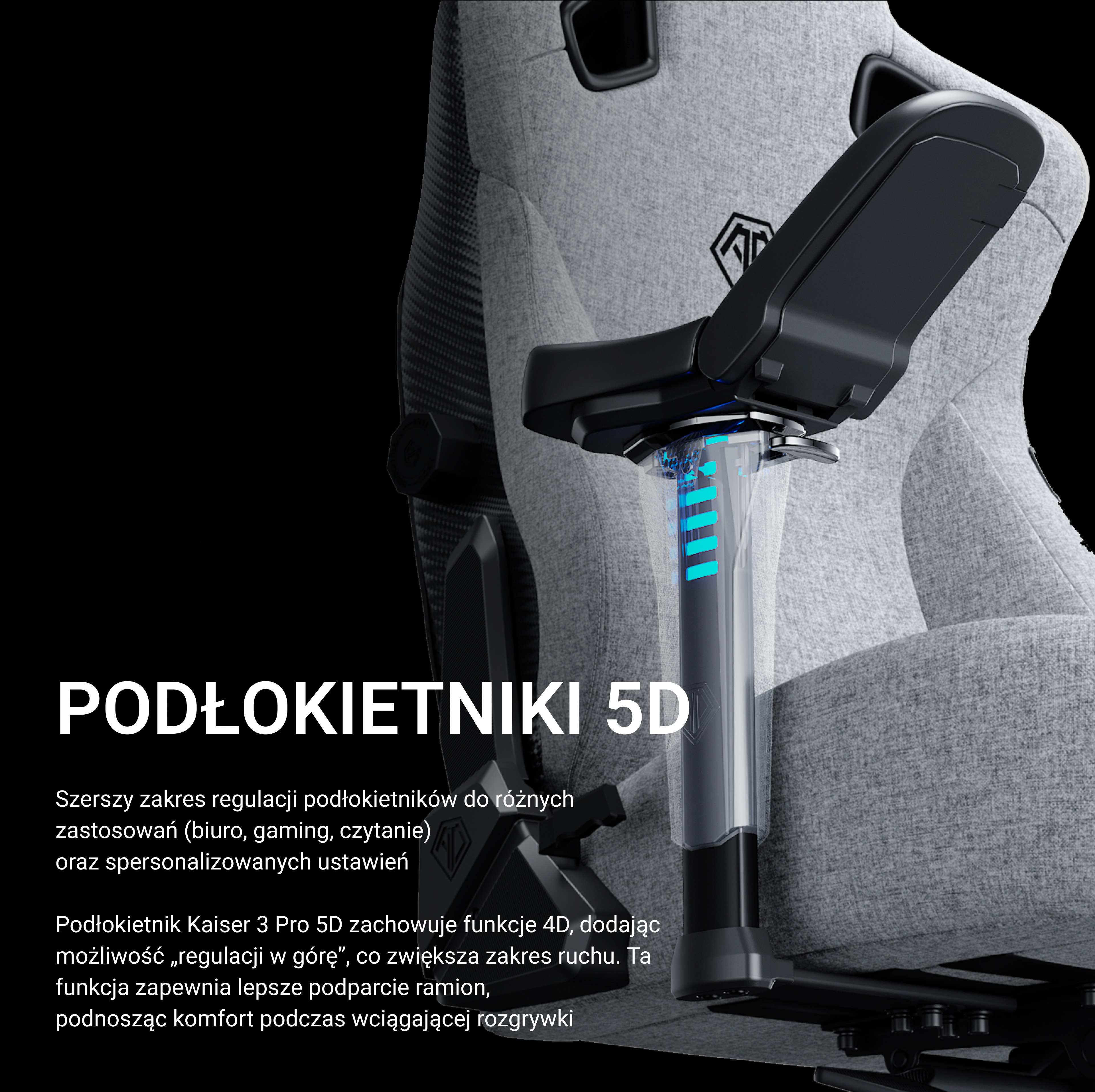 Fotel gamingowy Anda Seat Kaiser 3 Pro z magnetycznymi elementami i ergonomicznymi rozwiązaniami