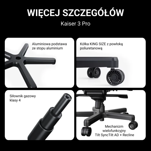 Fotel Anda Seat Kaiser 3 Pro XL Materiałowy black