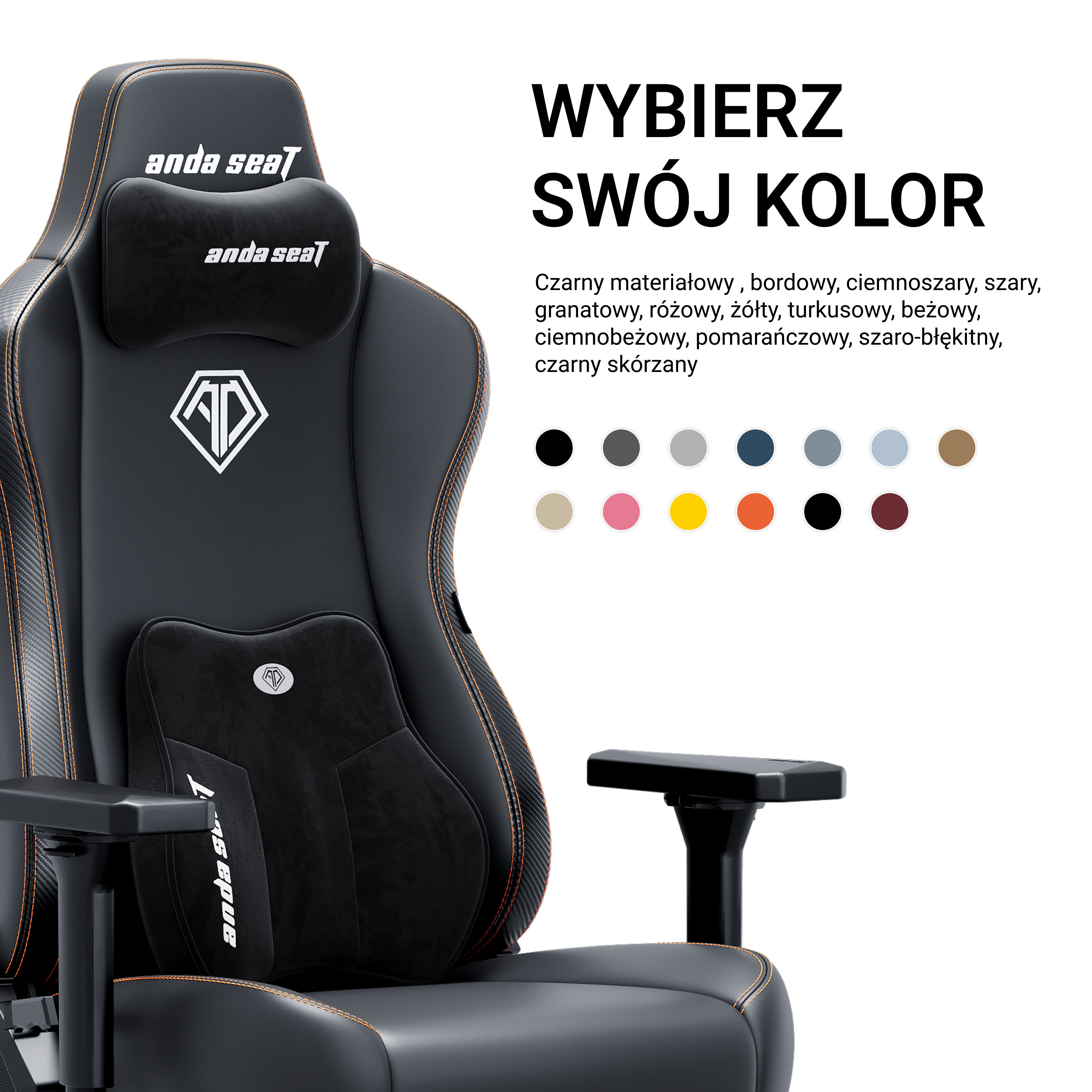 Warianty kolorystyczne fotela Anda Seat Kaiser 3E XL