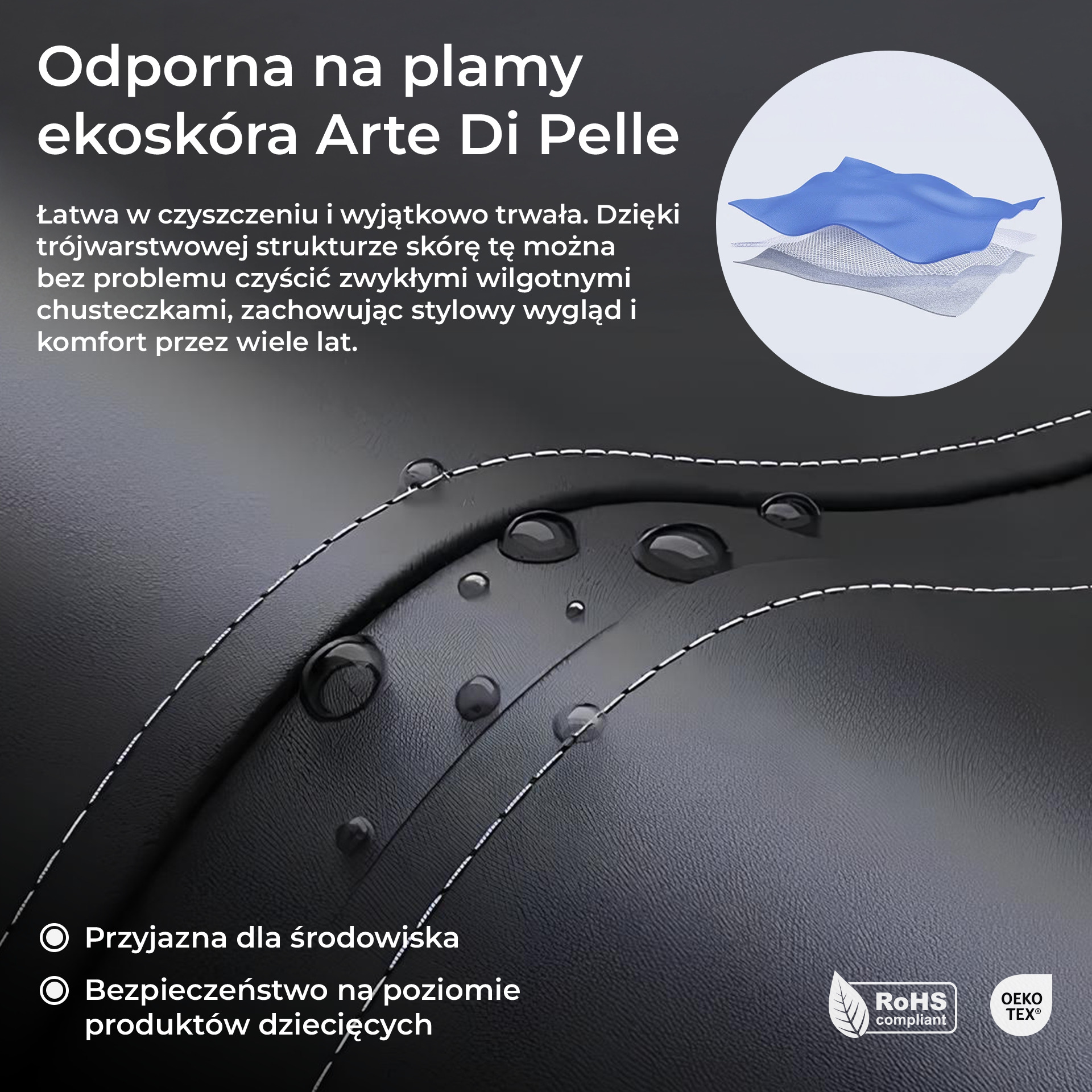 Ekoskóra Arte Di Pelle odporna na zabrudzenia