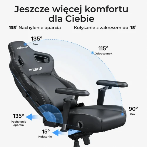 Fotel Anda Seat Kaiser 4 V2 Size XL Black PVC