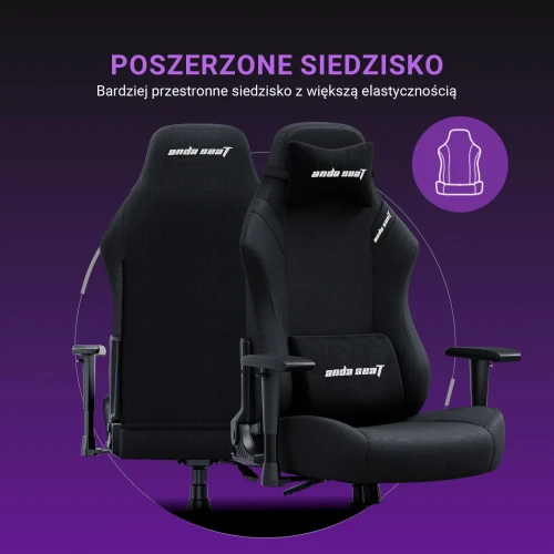 Fotel Anda Seat Luna Black Materiałowy