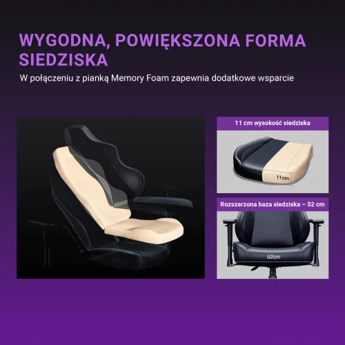 Fotel Anda Seat Luna Black Materiałowy