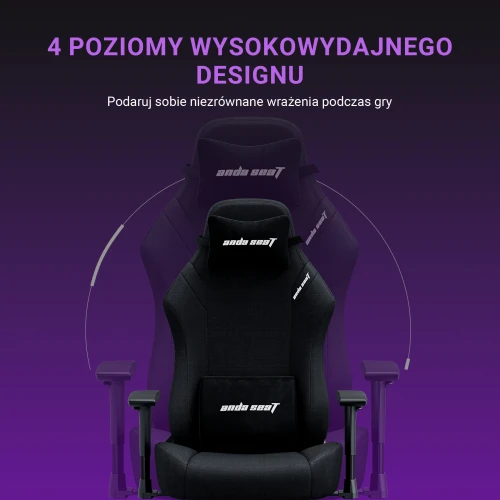 Fotel Anda Seat Luna Black Materiałowy