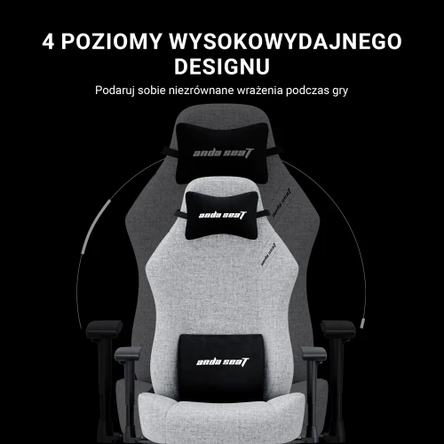 Fotel Anda Seat Luna Grey Materiałowy