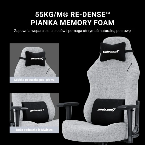 Fotel Anda Seat Luna Grey Materiałowy