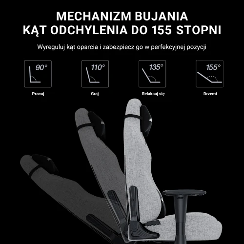 Fotel Anda Seat Luna Grey Materiałowy