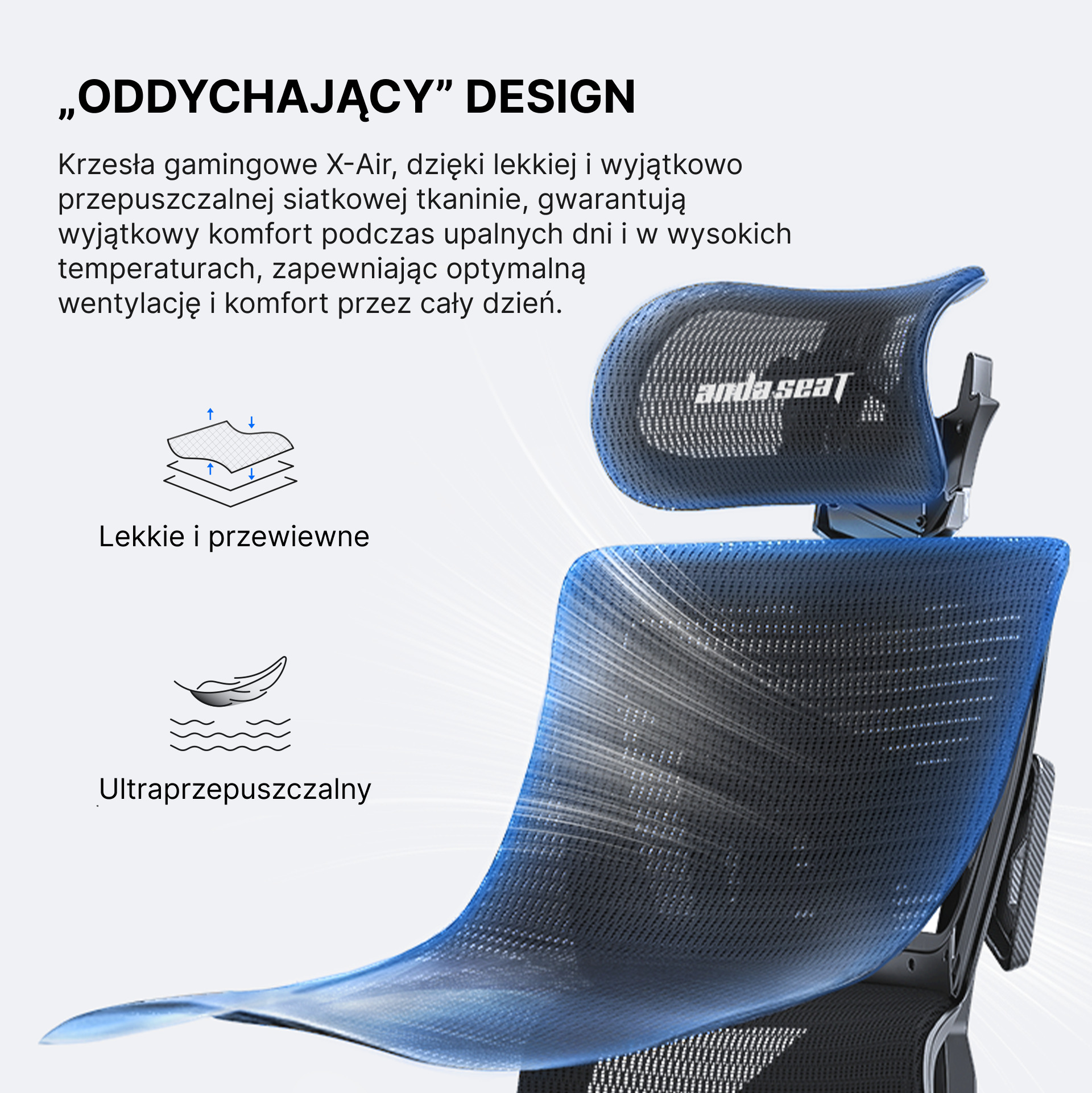 Oddychająca siatka mesh Anda Seat