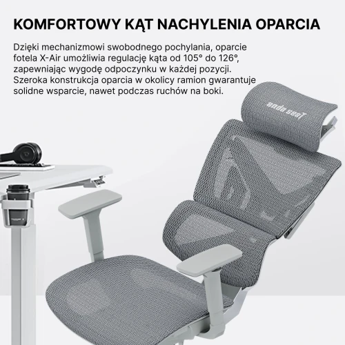 Fotel Anda Seat X-Air Mega Size XL Mesh Gray Twilight