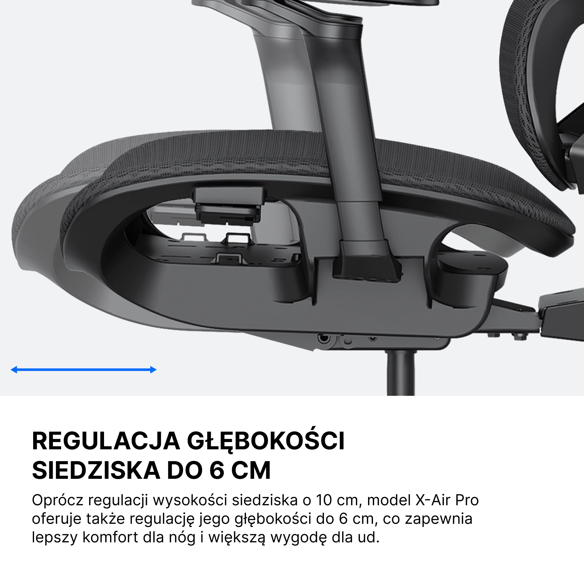 Regulacja głębokości siedziska Anda Seat X-Air Pro XL