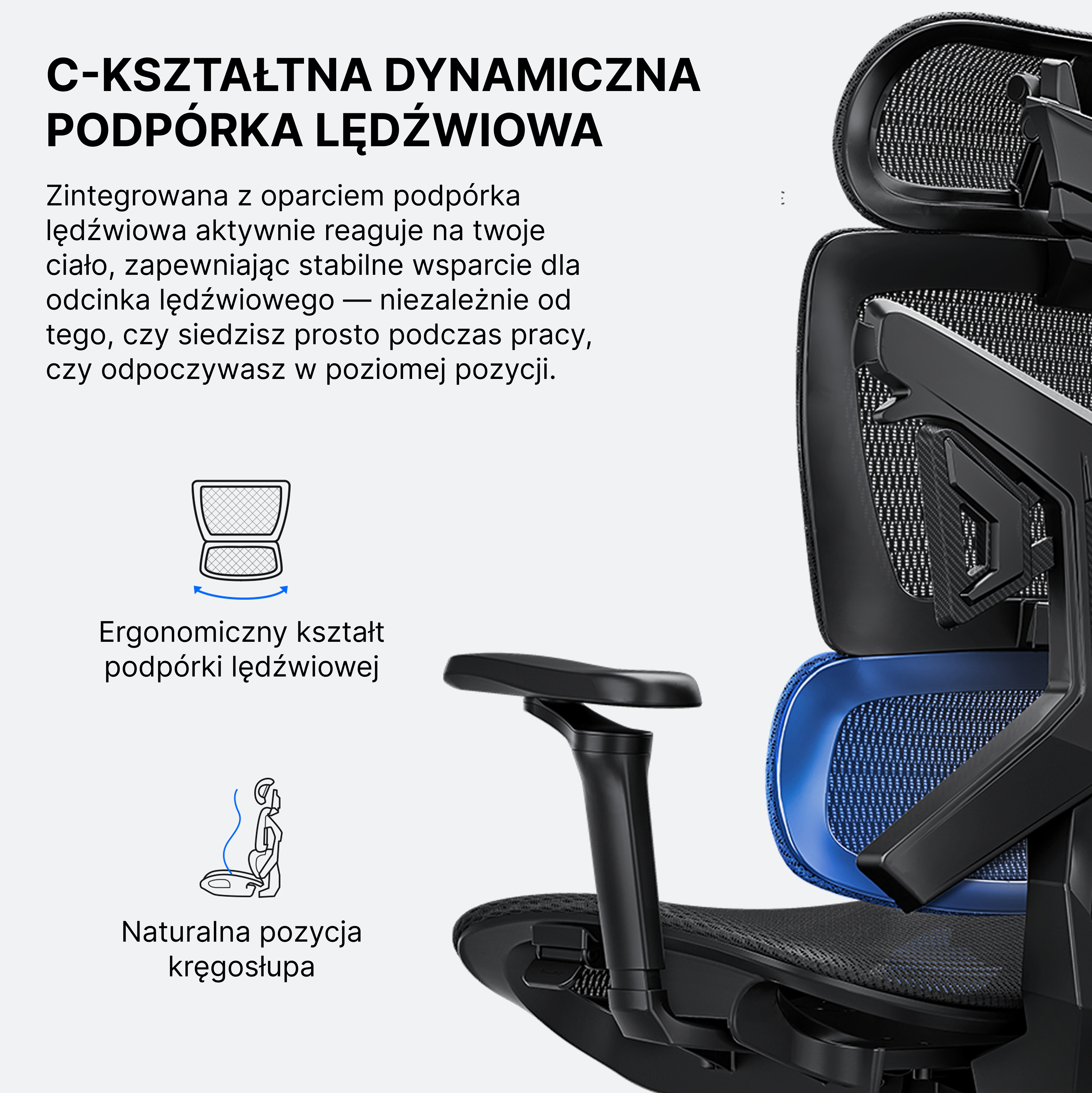Dynamiczne podparcie lędźwiowe Anda Seat X-Air Pro XL