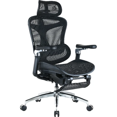 Fotel biurowy z podnóżkiem Sihoo DORO C300 Pro Mesh Black z podnóżkiem