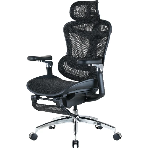 Fotel biurowy z podnóżkiem Sihoo DORO C300 Pro Mesh Black z podnóżkiem