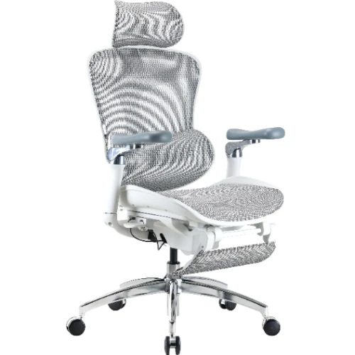 Fotel biurowy z podnóżkiem Sihoo DORO C300 Pro Mesh White z podnóżkiem