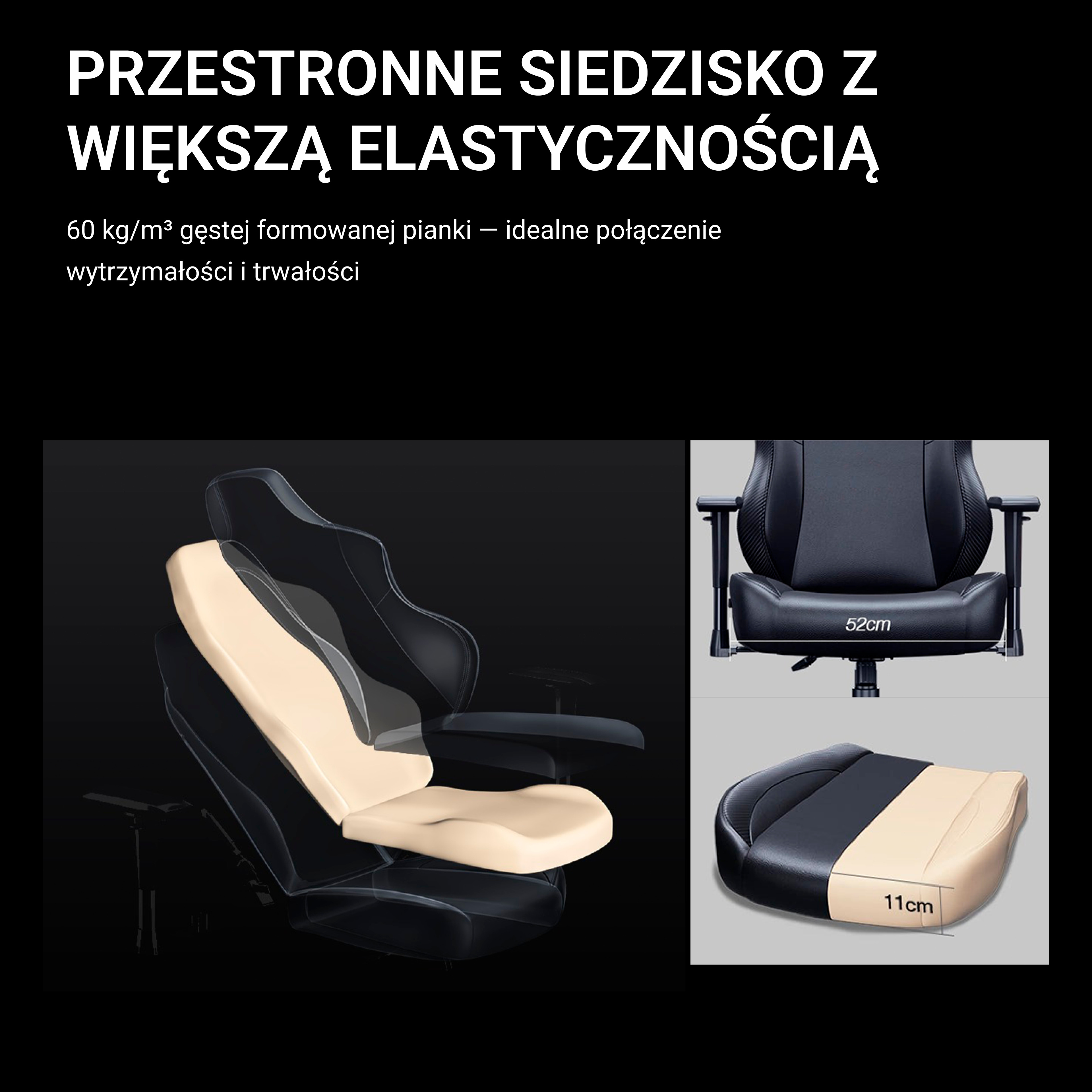 Szerokie siedzisko z pianką Anda Seat Phantom 3 Pro