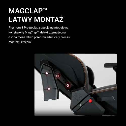 Fotel gamingowy Phantom 3 PRO L Anda Seat materiałowy ciemnoszary