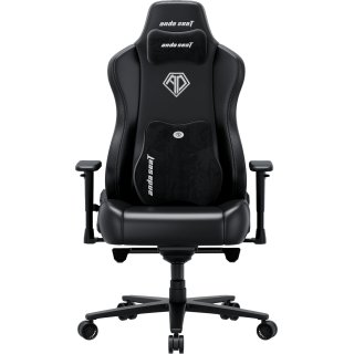 Fotel gamingowy skórzany Anda Seat Novis Plus XL czarny obrotowy