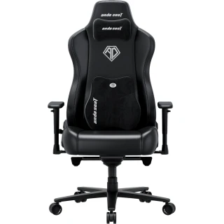 Fotel gamingowy skórzany Anda Seat Novis Plus XL czarny obrotowy