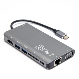 Hub USB-C 3.1 8w1 Unitek Power Delivery 100W