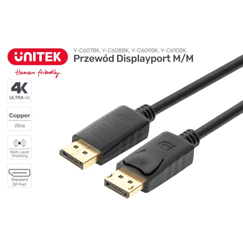 Kabel DisplayPort M/M Unitek Y-C608BK - 2m