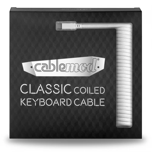 Kabel do klawiatury CableMod Classic Coiled Cable Glacier White (USB-C do USB-A) 1.5m