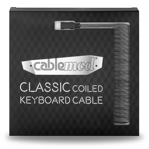 Kabel do klawiatury CableMod Classic Coiled Cable Carbon Grey (USB-C do USB-A) 1.5m