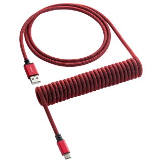 Kabel do klawiatury CableMod Classic Coiled Cable Republic Red (USB-C do USB-A) 1.5m